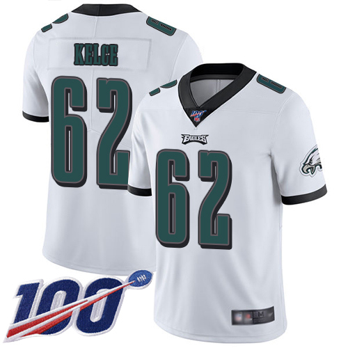 Men Philadelphia Eagles #62 Jason Kelce White Vapor Untouchable NFL Jersey Limited Player Season Football